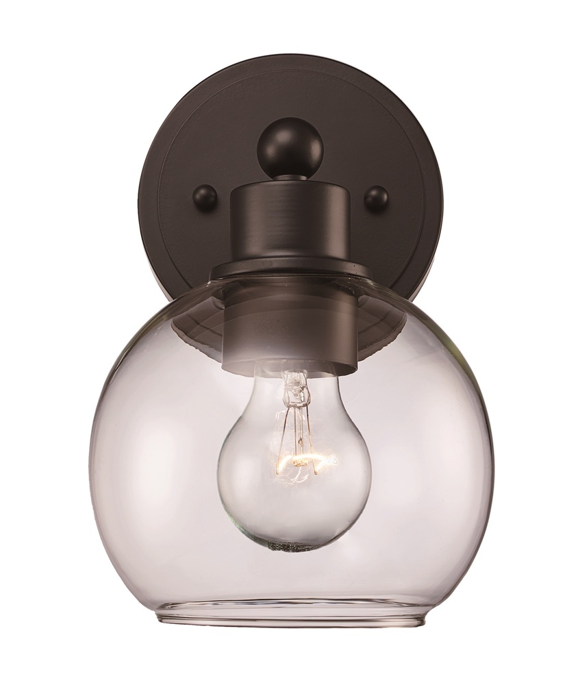1LT SCONCE BAILEY CL-BK